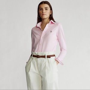 NWT Polo Ralph Lauren Pink Knit Cotton Oxford Shirt sz Medium